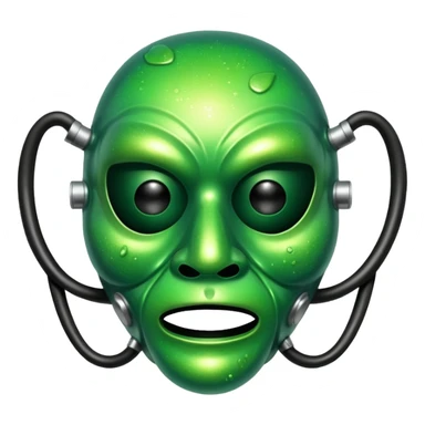 glitter green toxic mask sticker