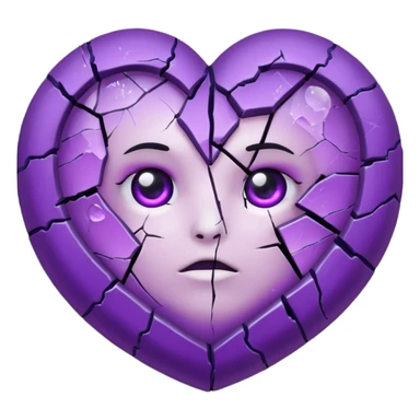 emo heart with full moon and purple glow sticker