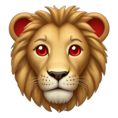 Lion with red hearts in eyes sticker