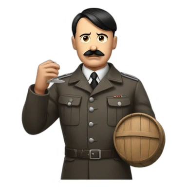 Hitler holding wine sticker