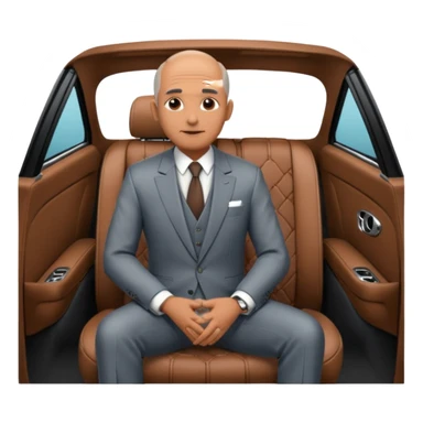 Balding graying indian guy in suit with a bentley sticker