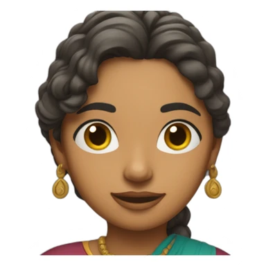 Indian woman with wavy hair and a folded skirt filming sticker