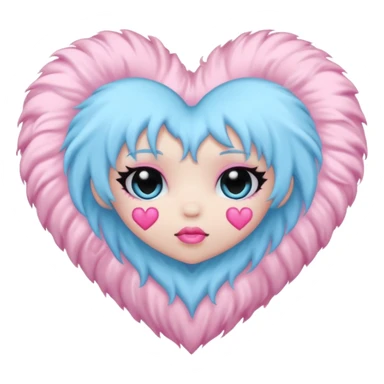 pastel goth heart with baby blue cross sticker