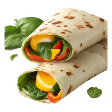 egg bell pepper spinach tortilla wrap sticker