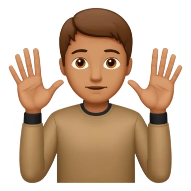 man gesturing "NO" with his hands crosswise sticker