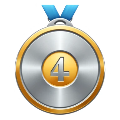 4th place steel medal sticker