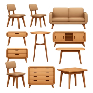 set of furniture sticker