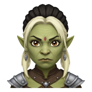 ESO female orc warrior with lashes and earrings sticker