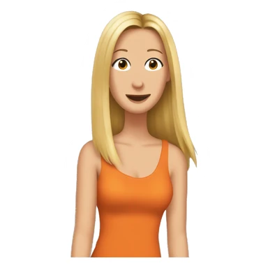 Phoebe Buffay Friends wearing orange top sticker