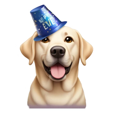 Labrador wearing new years eve Party hat sticker