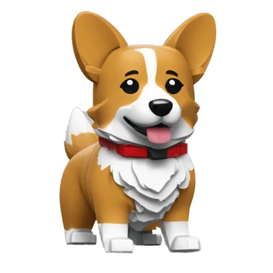 Corgi in the style of Lego minifigure sticker