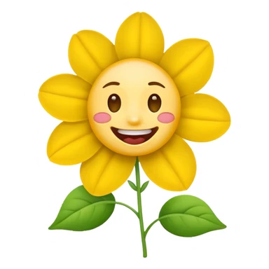 Normal emoji biting a flower sticker