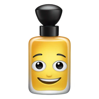 smiling perfume face with black cap sticker