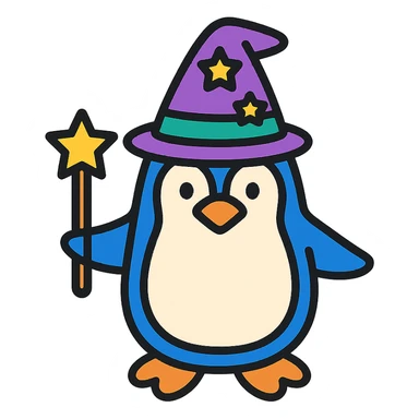 penguin wizard sticker