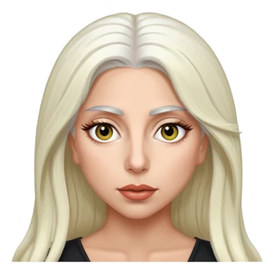 Lady Gaga with hazel eyes, long white hair sticker