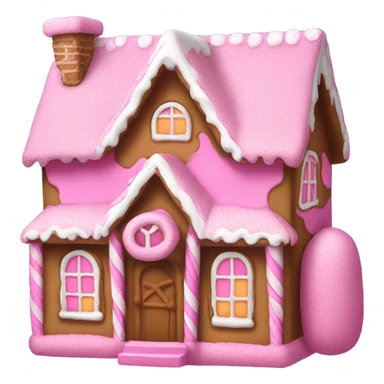 Pink gingerbread house sticker