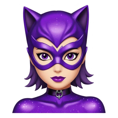 glitter purple Cat woman sexy sticker