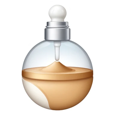  foundation bottle that says rare beauty and has a white cap with a white sphere on top  sticker