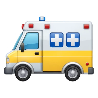 Grey and blue and yellow box ambulance  sticker
