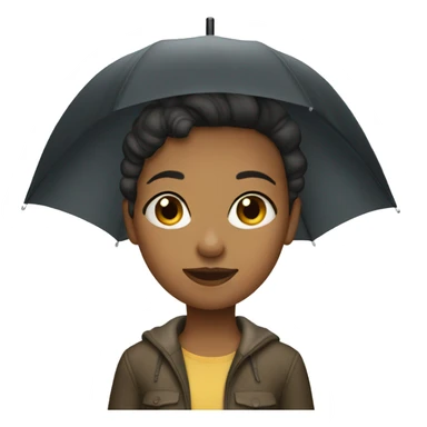 girl with umbrella short hair sticker
