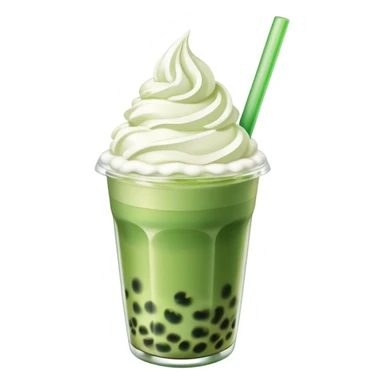 green bubble tea with whipped cream on top sticker