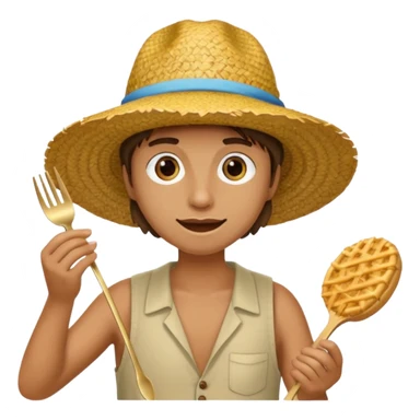 Gars Créole réunionnais chapeau paille tong au pieds  sticker