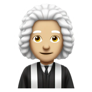white UK judge with wig at an angle sticker
