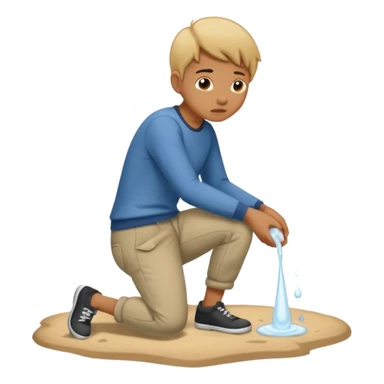 person peeing on the ground sticker