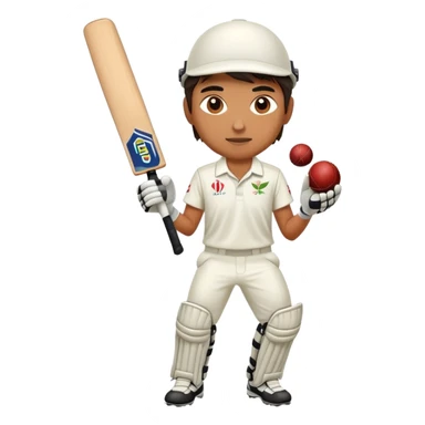 cricket player in action pose sticker