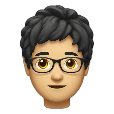 Chinese with glasses and black hair sticker