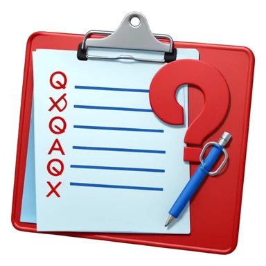 A red clipboard with a tactical scheme (X's and O's) crossed out and a question mark (?) above it. blue (#00A3E0) and red (#F9423A) sticker