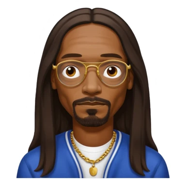 Snoop Dogg with dark brown long hair sticker
