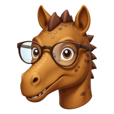 Dinosaur with glass on in a horse sticker