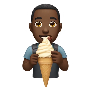 Black man eating ice cream  sticker