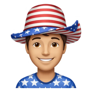 4th of july celebrate brunette man sticker