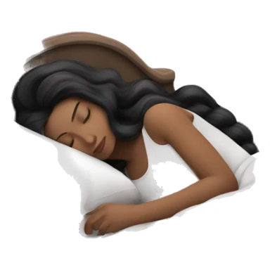 sleeping beauty black hairwhite girl with a silk pillow sticker