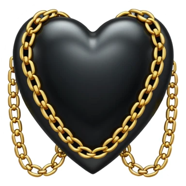 Black heart with golden warp chain  sticker