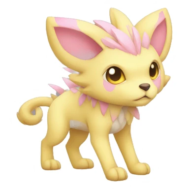 Cute cool beige yellow pink animal hybrid Fakemon full body sticker