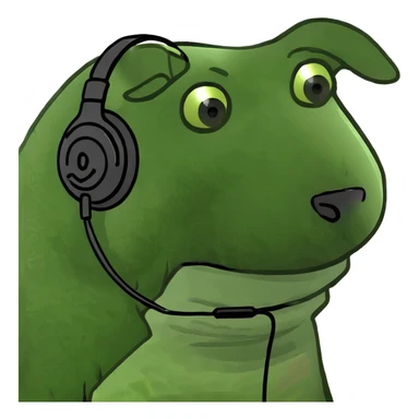 Dog with headphones sticker