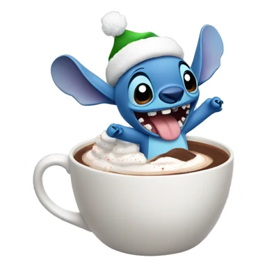 Stitch Christmas with hot cocoa with whipped cream  sticker