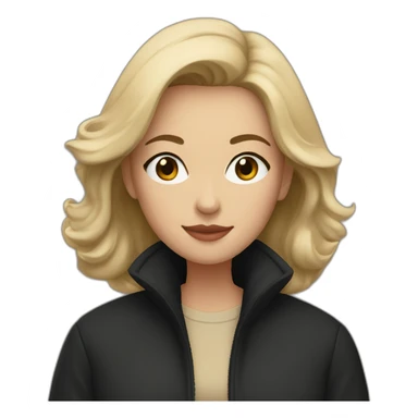 My girlfriend in a black coat and beige sweatshirt sticker