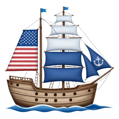 generate a very realistic American ship with flag sticker