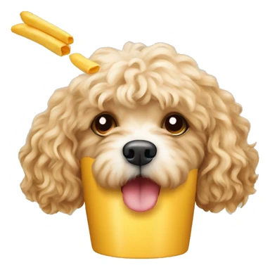 Cockapoo eating french fry sticker