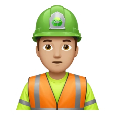 garbage man with green helmet sticker