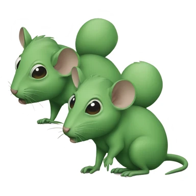 three green rats sticker