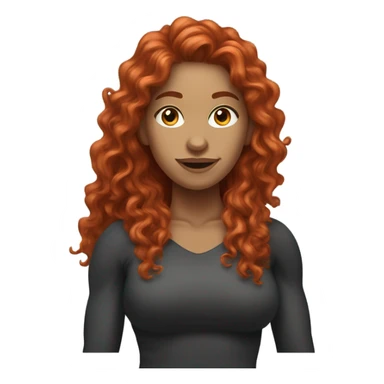 Sporty Girl kettlebelt coach with long curly red hair sticker