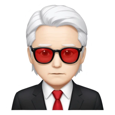 Satoru Gojo from Jujutsu Kaisen with white hair, black suit, red tie, and sunglasses sticker