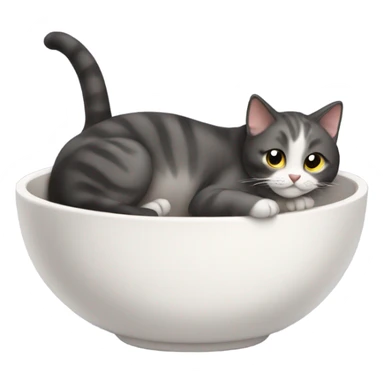 Cat in a bowl sticker