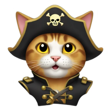 Cat pirate saying: "Yarr!" sticker