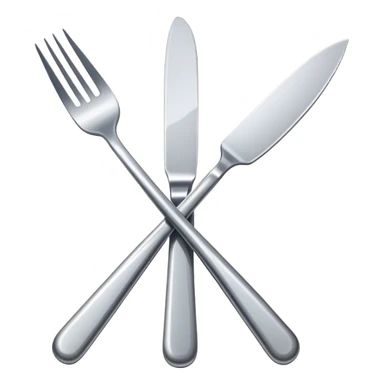 The fork and the knife are lying crosswise sticker